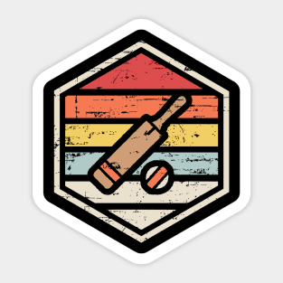 Retro Badge Cricket Sticker